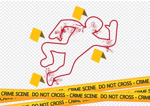 犯罪シーン危険テープの図 — ストックベクタ