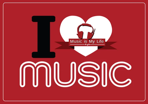 Me encanta Music and Music is My Life tipo de letra palabra con signos idea — Vector de stock