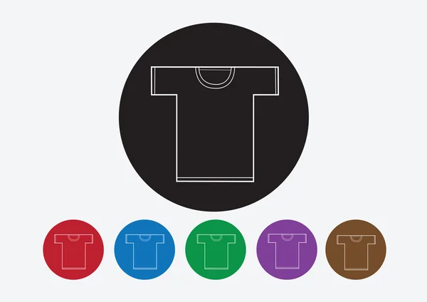 Oblečení košile a trička oblečení ikony ikony — Stockový vektor