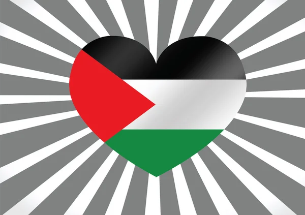 Kalp ve Gazze Şeridi bayrak fikir tasarım seviyorum — Stok Vektör