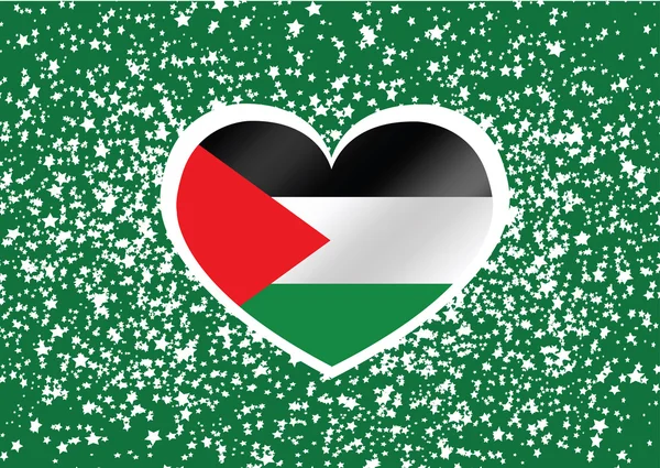 Heart and I love Gaza flag idea design — стоковый вектор