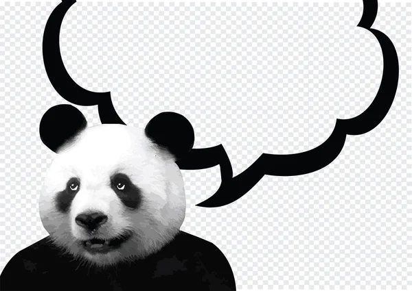 Panda con un globo de pensamiento Speech Bubble — Vector de stock