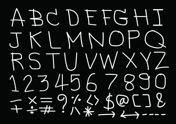 Hand drawn letters font