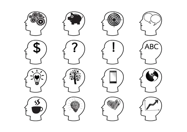 Ideia de ícone de cabeça pensante — Vetor de Stock