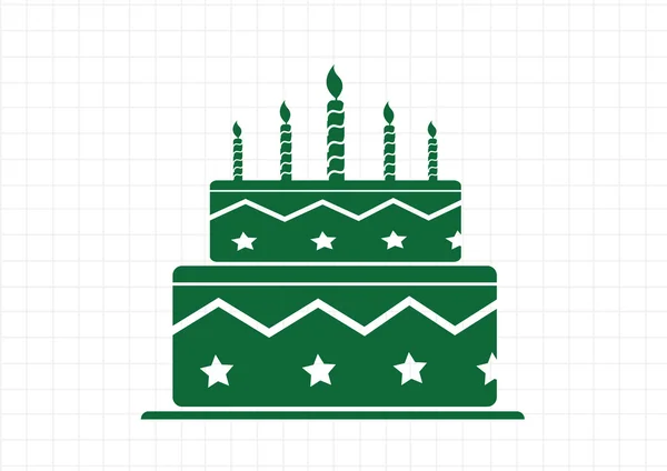 Icono de pastel de cumpleaños — Vector de stock