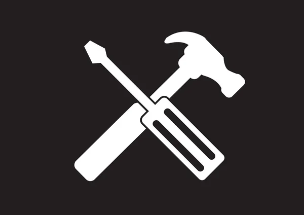 Werkzeug und Hammer-Symbol — Stockvektor