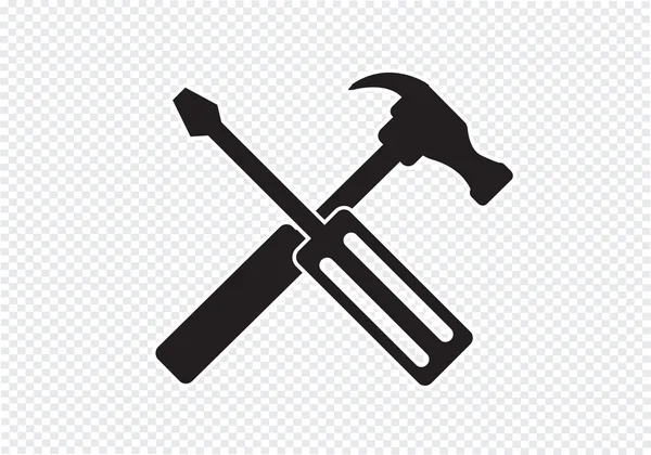 Icono de herramientas y martillo — Vector de stock