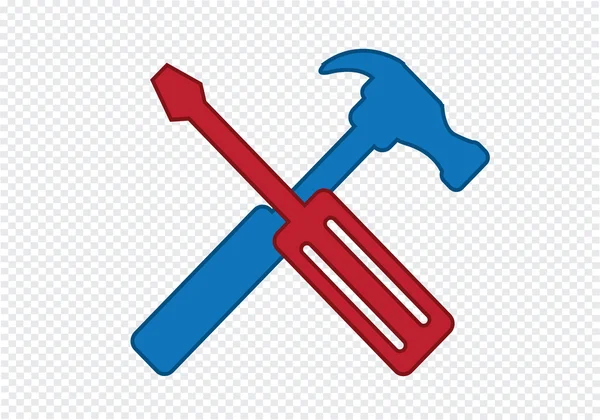 Icono de herramientas y martillo — Vector de stock