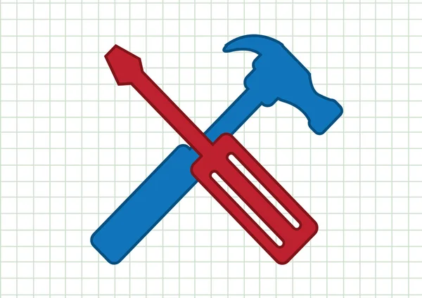 Tools and Hammer  icon — Stock Vector