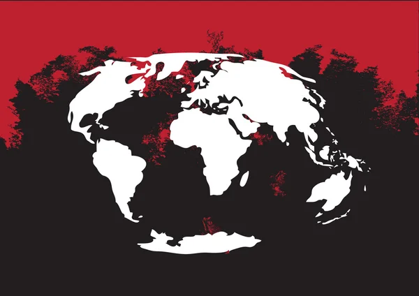 Dünya ve dünya harita illüstrasyon — Stok Vektör