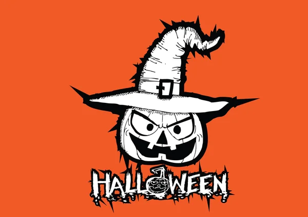 Halloween karta s dýní — Stockový vektor