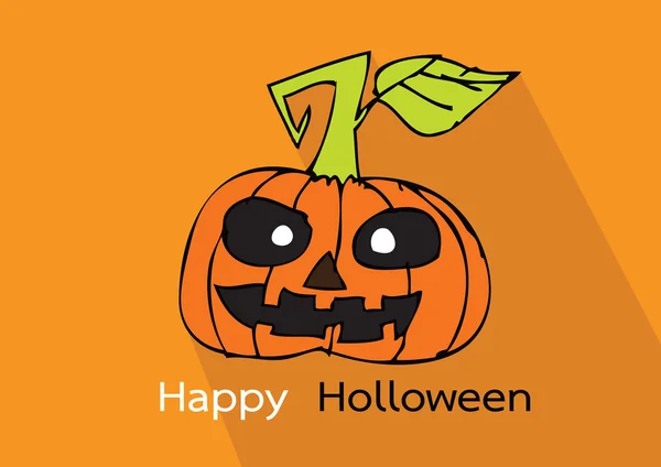 Carte d'Halloween avec citrouille — Image vectorielle