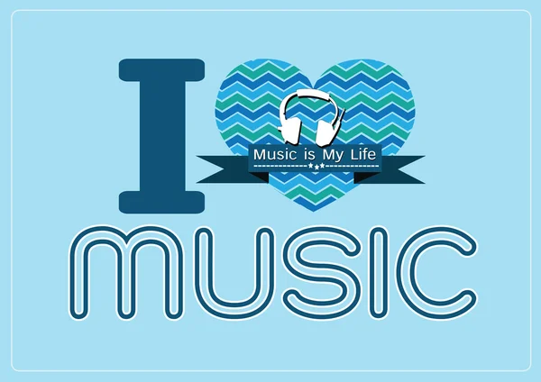 I love Music and Music is My Life word font type with signs idea Vector Graphics