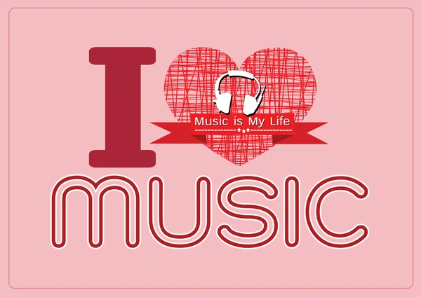 I love Music and Music is My Life word font type with signs idea Royalty Free Stock Illustrations
