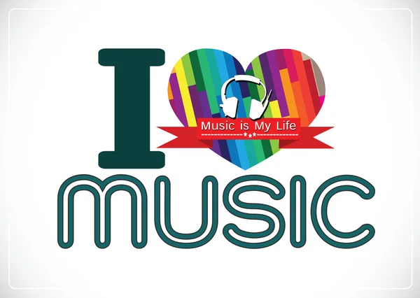 I love Music and Music is My Life word font type with signs idea Royalty Free Stock Illustrations