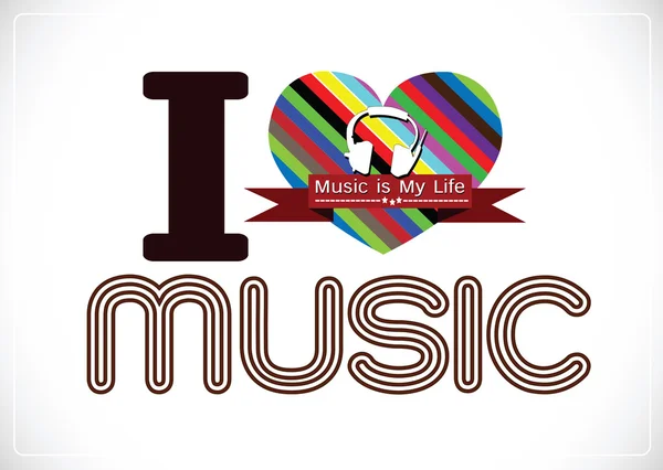 I love Music and Music is My Life word font type with signs idea Royalty Free Stock Vectors