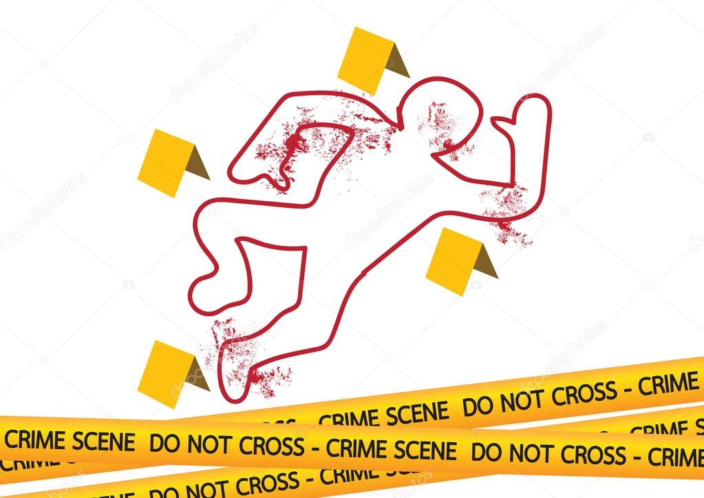 Crime scene danger tapes  illustration