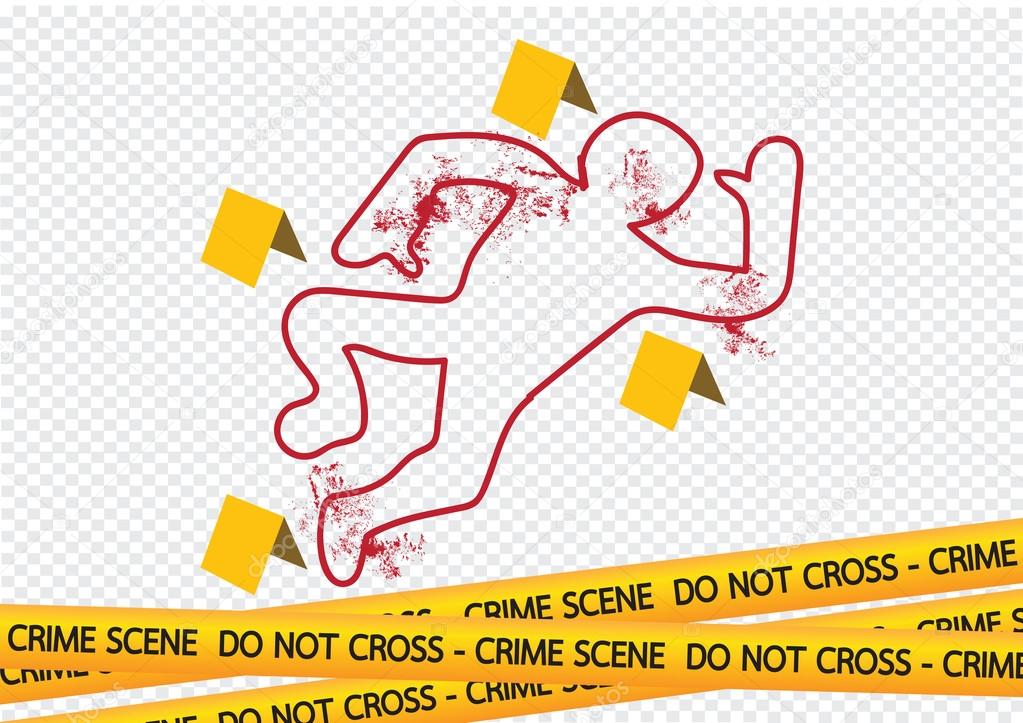 Crime scene danger tapes illustration