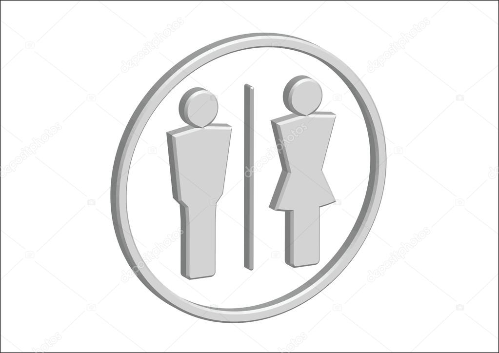 3d Piktogramm Mann Frau Zeichen Symbole Toilettenschild Oder Toilettensymbol Stockvektor C Porjai