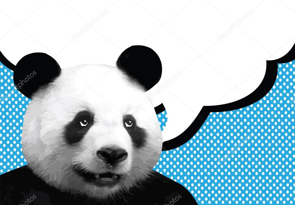 panda with a thought balloon Speech Bubble