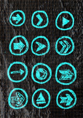 ok ve el duvar doku b sketch okları koleksiyonu çizilmiş