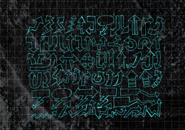 Ok ve elle çizilmiş kroki okları koleksiyonunda duvar doku ba