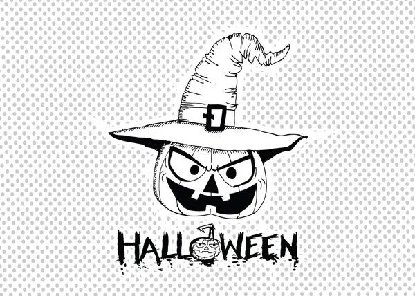 Tarjeta de Halloween con calabaza — Vector de stock