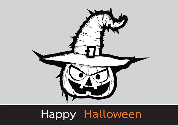 Cartão de Halloween com abóbora — Vetor de Stock