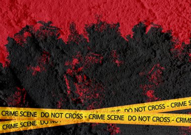 Crime scene danger tapes illustration on wall texture background clipart