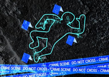 Suç mahalli tehlike kasetleri illüstrasyon duvar doku arka plan üzerinde