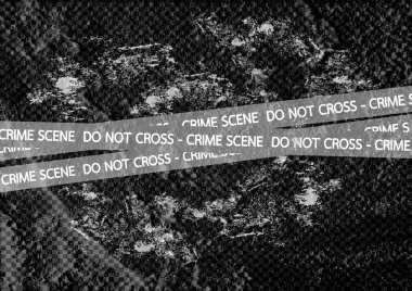 Crime scene danger tapes illustration on wall texture background clipart