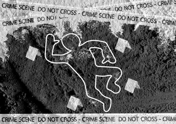 범죄 현장 위험 테이프 그림 벽 질감 배경 — 스톡 사진