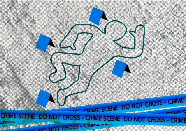 Scène de crime danger bandes illustration sur fond texture murale — Photo