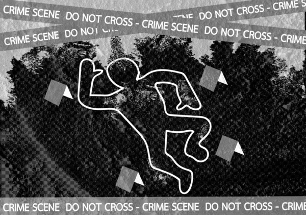 壁テクスチャ背景の犯罪シーン危険テープ図 — ストック写真