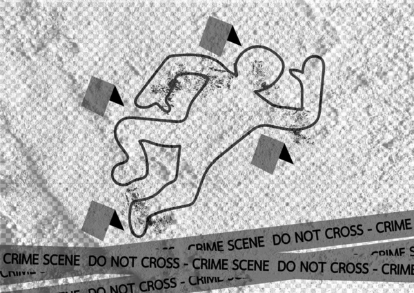 Cena do crime fitas de perigo ilustração na parede textura fundo — Fotografia de Stock