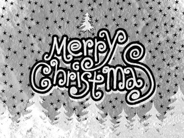 Neşeli Noel ve mutlu yeni yıl kartı çimento duvar Backgrou