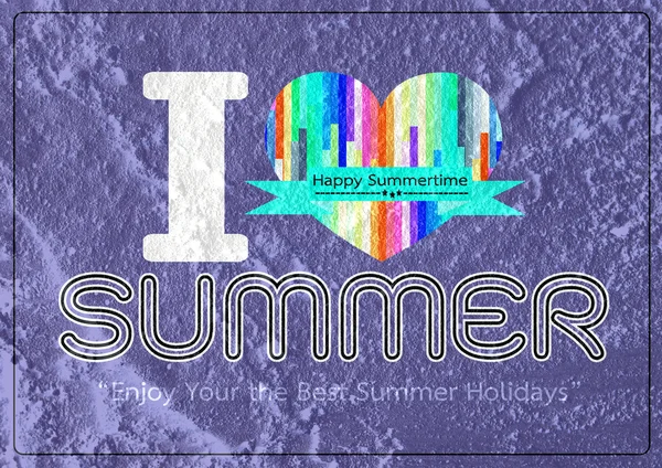 Sommer Idee Design-Karte auf Zementwand Hintergrund Textur — Stockfoto