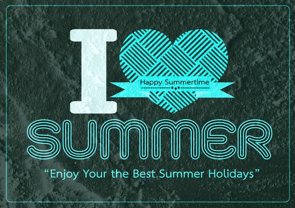 Summer idea design card on Cement wall  Background texture — Stock Photo, Image