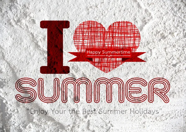 Summer idea design card on Cement wall  Background texture — Stock Photo, Image