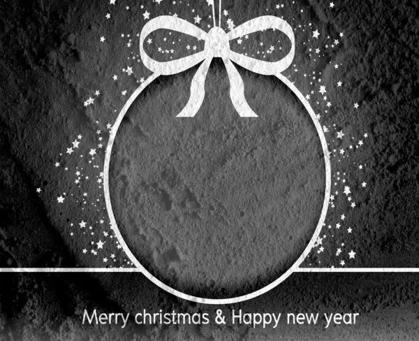 God jul och gott nytt år kort på Cement vägg ba — Stockfoto