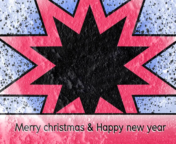 Glædelig jul og Godt Nytår kort på Cement væg Backgrou - Stock-foto