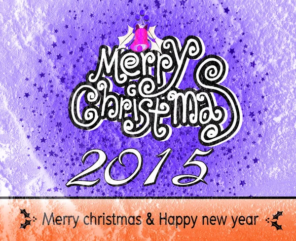 시멘트 벽 Backgrou에 메리 크리스마스와 행복 한 새 해 카드 — 스톡 사진