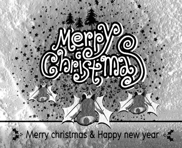 Boldog Karácsonyt és boldog új évet kártya Cement falon háttérb — Stock Fotó