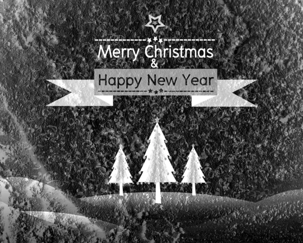 Buon Natale e felice anno nuovo biglietto sul muro di cemento Backgroun — Foto Stock