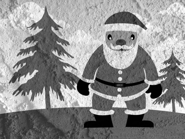 Santa Claus na Cement zdi texturu pozadí — Stock fotografie