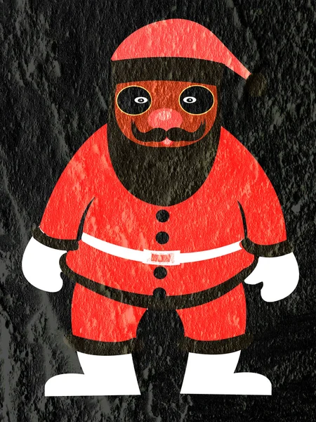 Babbo Natale su parete di cemento Struttura di sfondo — Foto Stock