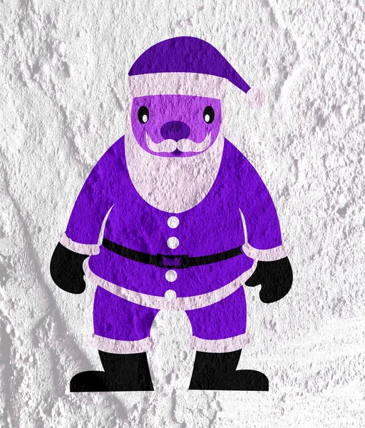 Babbo Natale su parete di cemento Struttura di sfondo — Foto Stock