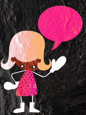 Konuşurken insanların düşünme halklar ve çimento wal üzerinde konuşma balonu