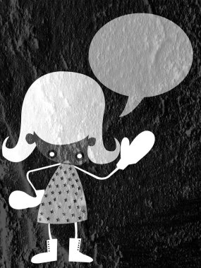 Konuşurken insanların düşünme halklar ve çimento wal üzerinde konuşma balonu