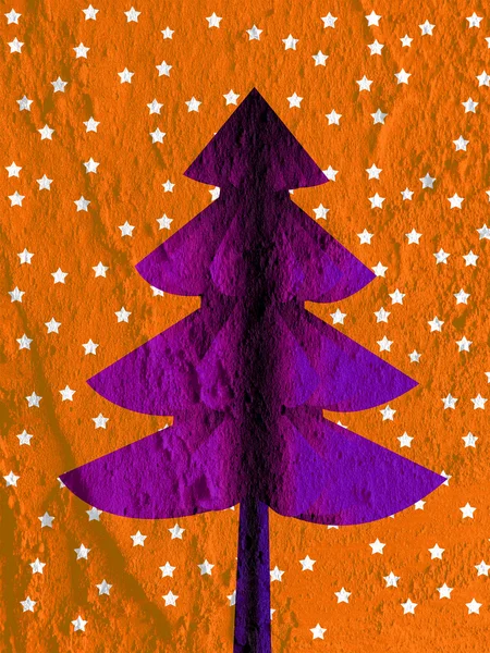Weihnachtsbaum auf Zementwand Hintergrund Textur — Stockfoto